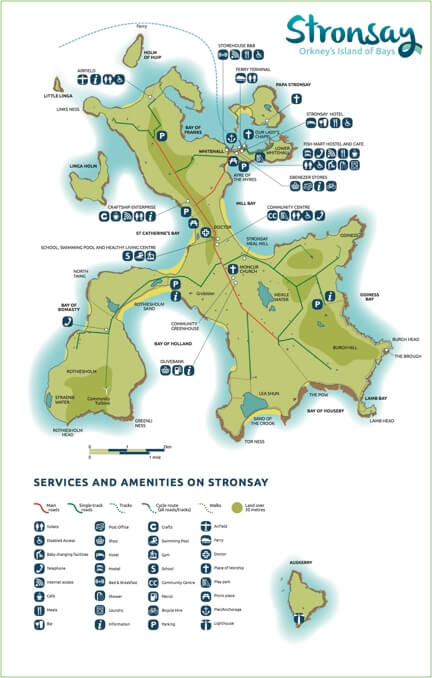 Map of services and amenities on Stronsay