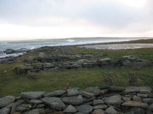 Remains of Kelp drying beds on the shore of Stronsay