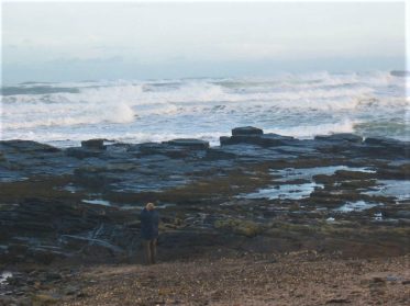 Winter waves pounding Grice Ness, Stronsay